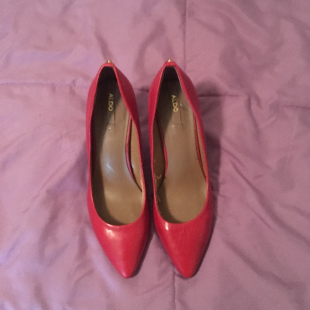 Red leather heels